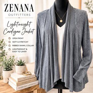 Zenana Outfitters Gray Open Front Lightweight Jacket/Cardigan – Size M